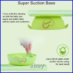 Baby Toddler Weaning Silicone Suction Plate Bowl with Lid & Matching Spoon Set