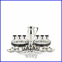 Pigeon Stainless Steel Dinner Set Buffet Plate Bowl Glass Spoon Jug 37 Pieces