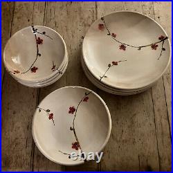 Rare Set x 18 Poole Pottery cherry blossom Dinner Set